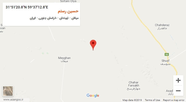 روستای حسین رستم بر روی نقشه