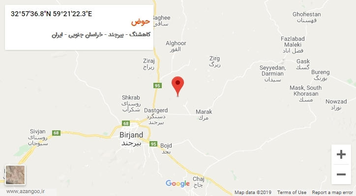 روستای حوض بر روی نقشه