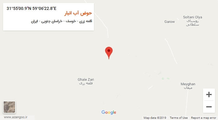 روستای حوض آب انبار بر روی نقشه