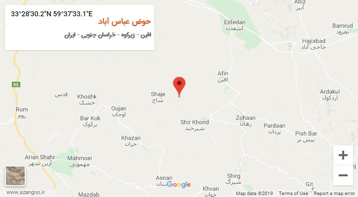 روستای حوض عباس آباد بر روی نقشه