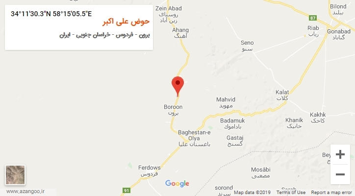 روستای حوض علی اکبر بر روی نقشه