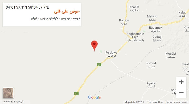 روستای حوض علی قلی بر روی نقشه
