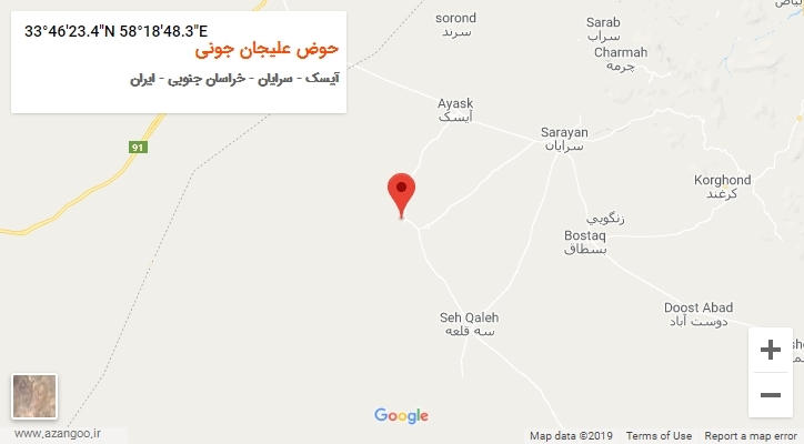 روستای حوض علیجان جونی بر روی نقشه
