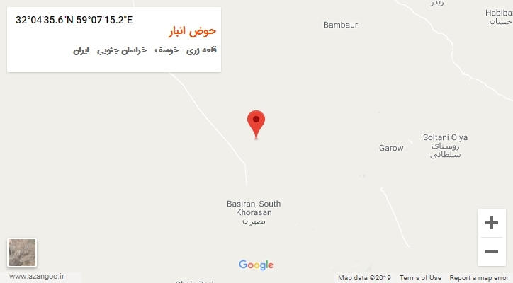 روستای حوض انبار بر روی نقشه