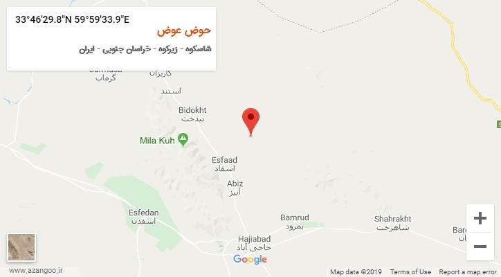 روستای حوض عوض بر روی نقشه