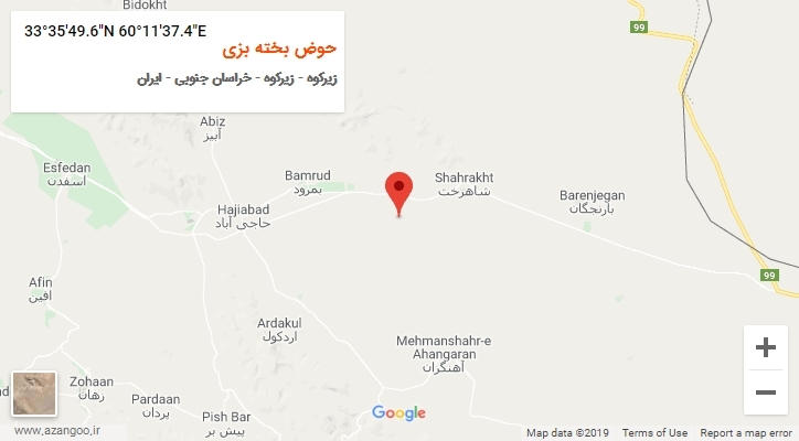 روستای حوض بخته بزی بر روی نقشه