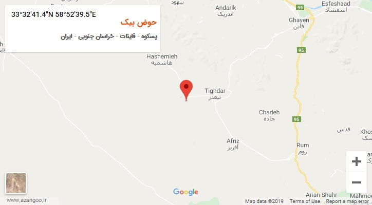 روستای حوض بیک بر روی نقشه