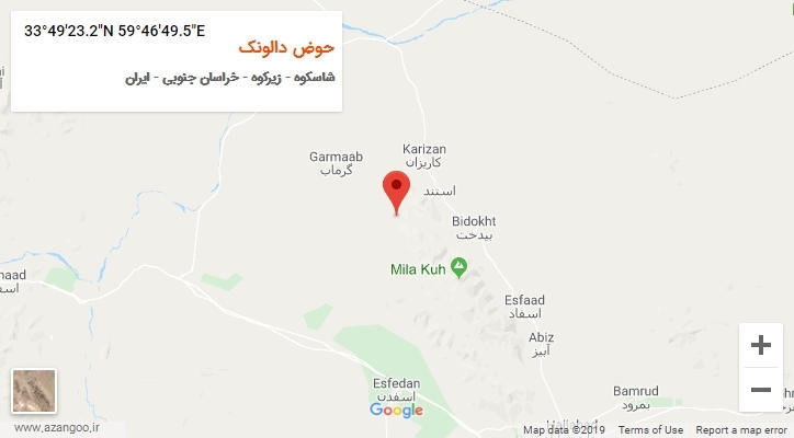 روستای حوض دالونک بر روی نقشه