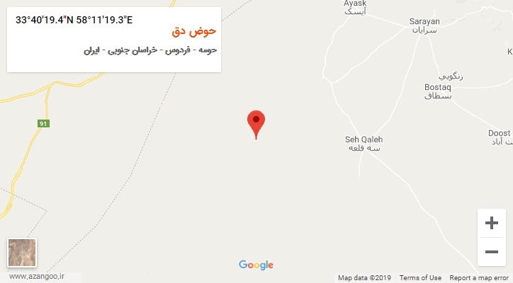 روستای حوض دق بر روی نقشه