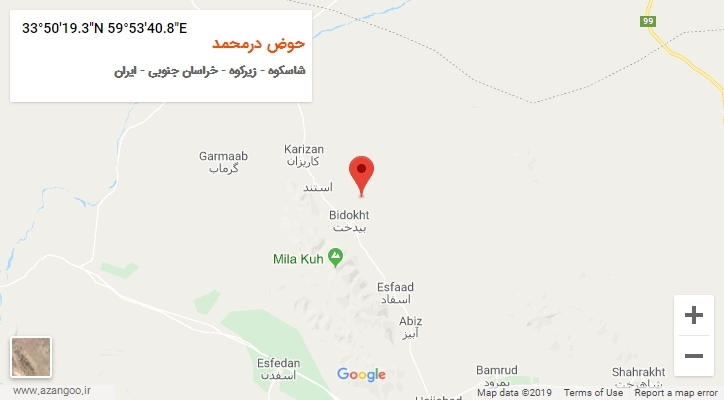 روستای حوض درمحمد بر روی نقشه