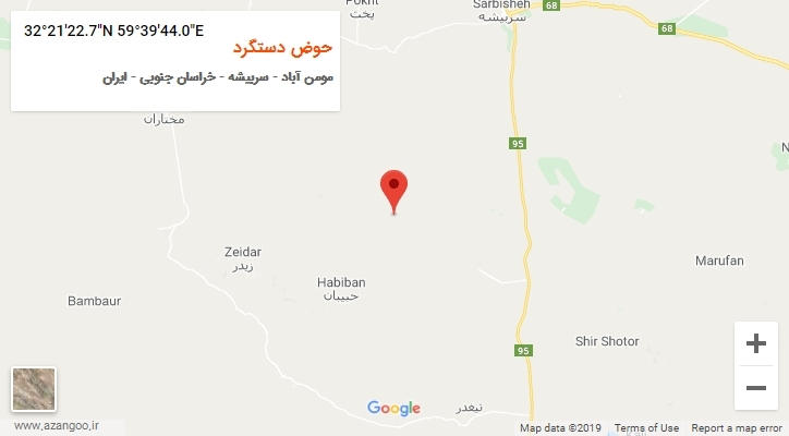 روستای حوض دستگرد بر روی نقشه