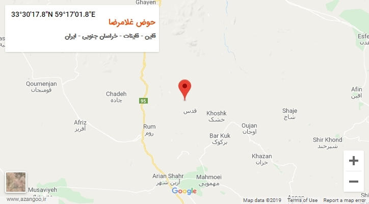 روستای حوض غلامرضا بر روی نقشه