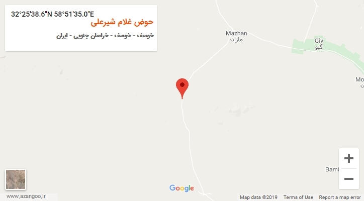 روستای حوض غلام شیرعلی بر روی نقشه