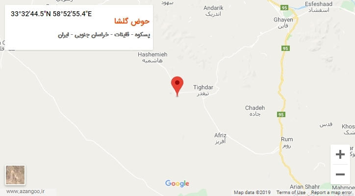روستای حوض گلشا بر روی نقشه