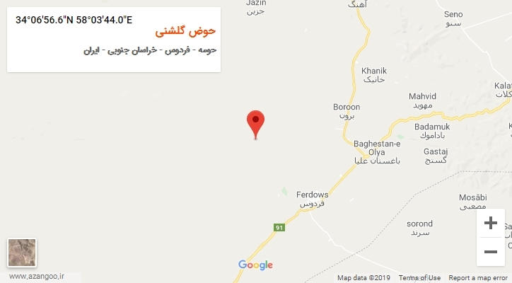روستای حوض گلشنی بر روی نقشه