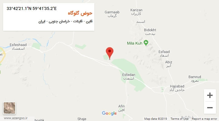 روستای حوض گلوگاه بر روی نقشه
