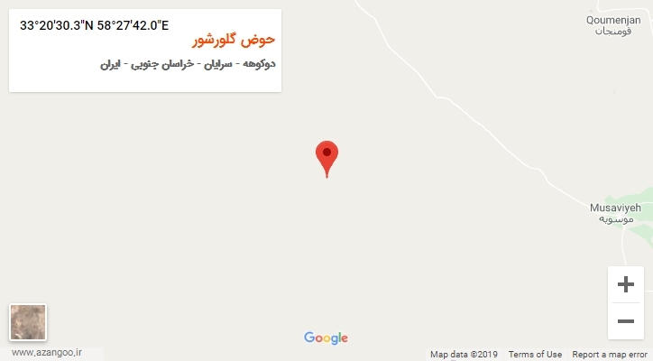 روستای حوض گلورشور بر روی نقشه