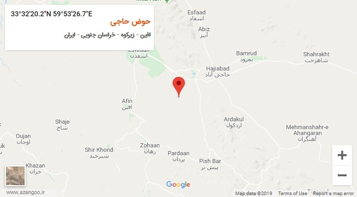 روستای حوض حاجی بر روی نقشه
