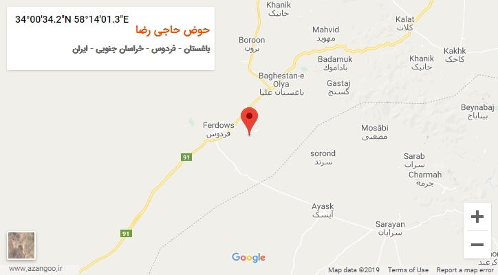 روستای حوض حاجی رضا بر روی نقشه