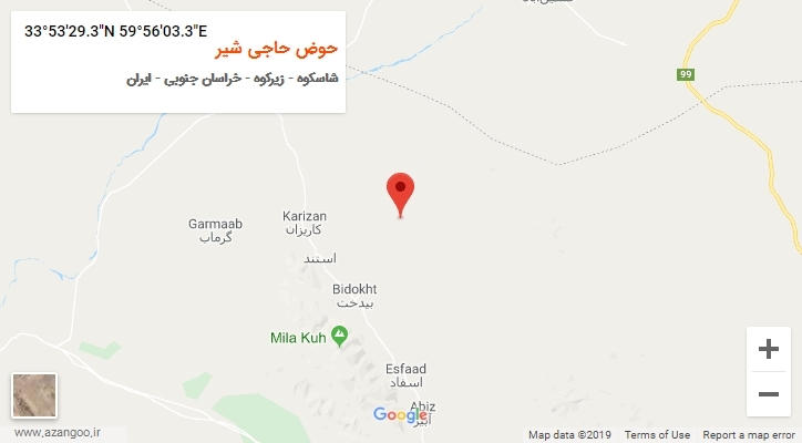 روستای حوض حاجی شیر بر روی نقشه