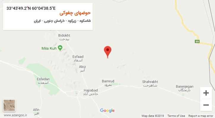 روستای حوضهای چغوکی بر روی نقشه