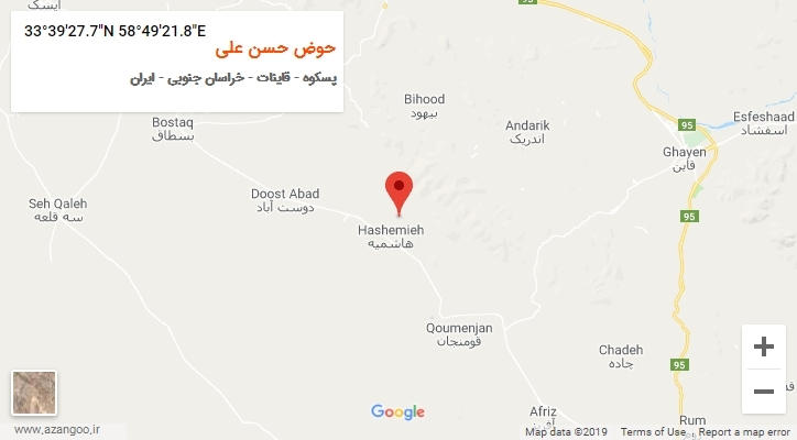 روستای حوض حسن علی بر روی نقشه
