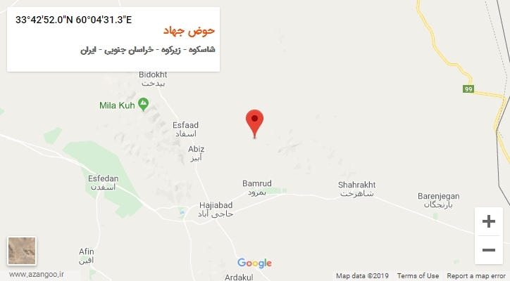 روستای حوض جهاد بر روی نقشه