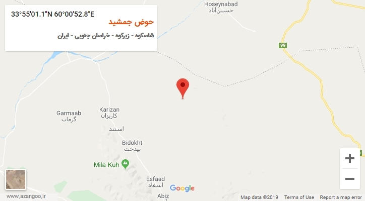 روستای حوض جمشید بر روی نقشه