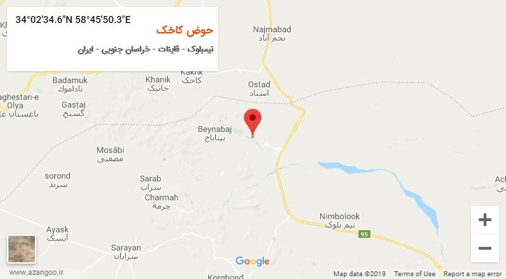 روستای حوض کاخک بر روی نقشه
