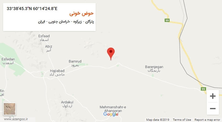روستای حوض خونی بر روی نقشه