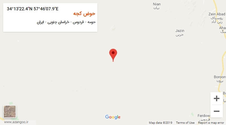روستای حوض کجه بر روی نقشه