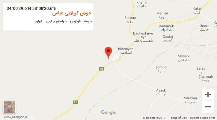 روستای حوض کربلایی عباس بر روی نقشه
