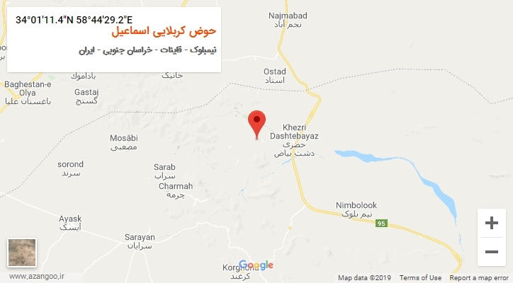 روستای حوض کربلایی اسماعیل بر روی نقشه