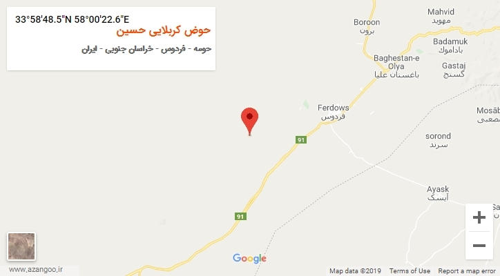 روستای حوض کربلایی حسین بر روی نقشه