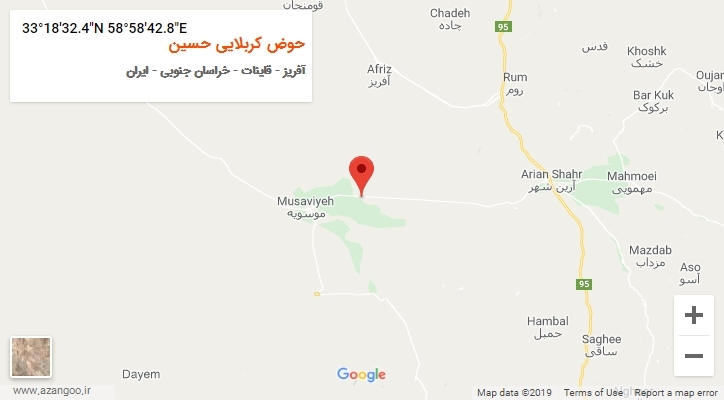 روستای حوض کربلایی حسین بر روی نقشه