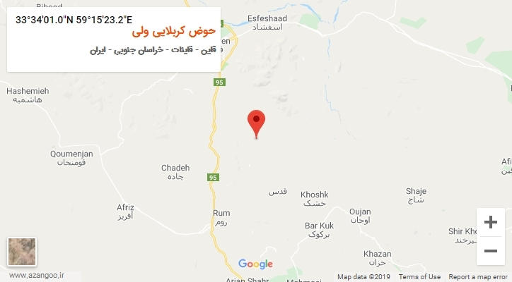 روستای حوض کربلایی ولی بر روی نقشه