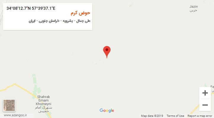 روستای حوض کرم بر روی نقشه