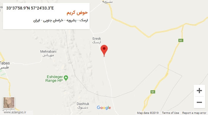 روستای حوض کریم بر روی نقشه