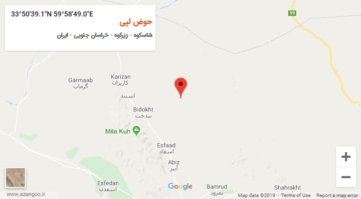 روستای حوض لپی بر روی نقشه