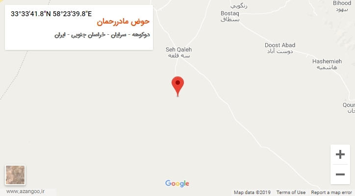 روستای حوض مادررحمان بر روی نقشه