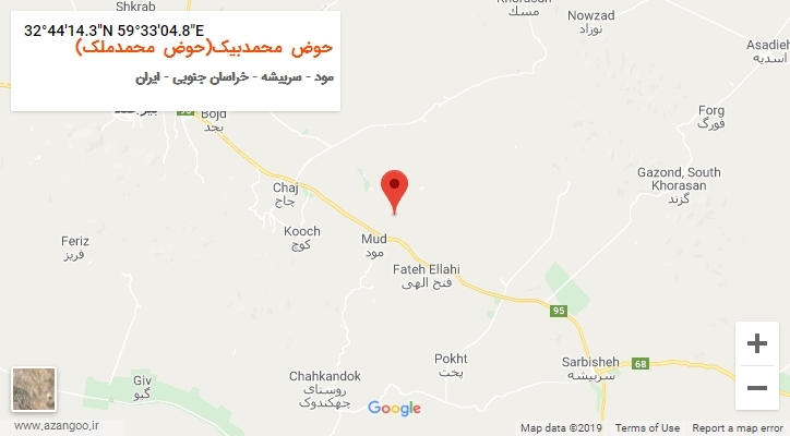 روستای حوض محمدبیک(حوض محمدملک) بر روی نقشه
