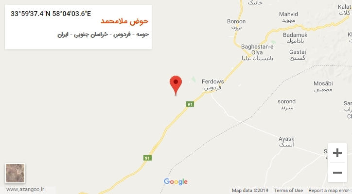 روستای حوض ملامحمد بر روی نقشه