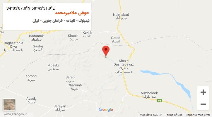 روستای حوض ملامیرمحمد بر روی نقشه