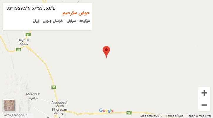 روستای حوض ملارحیم بر روی نقشه