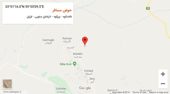 روستای حوض مسافر بر روی نقشه