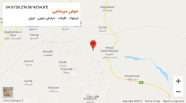 روستای حوض میرحاجی بر روی نقشه