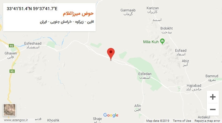 روستای حوض میرزاغلام بر روی نقشه