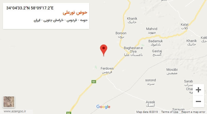روستای حوض نورعلی بر روی نقشه