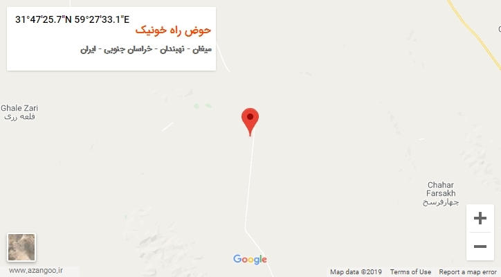 روستای حوض راه خونیک بر روی نقشه