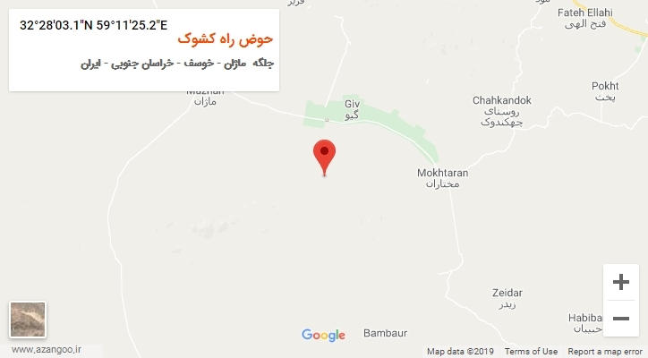 روستای حوض راه کشوک بر روی نقشه